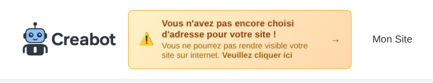 Message d'alerte réservation d'adresse